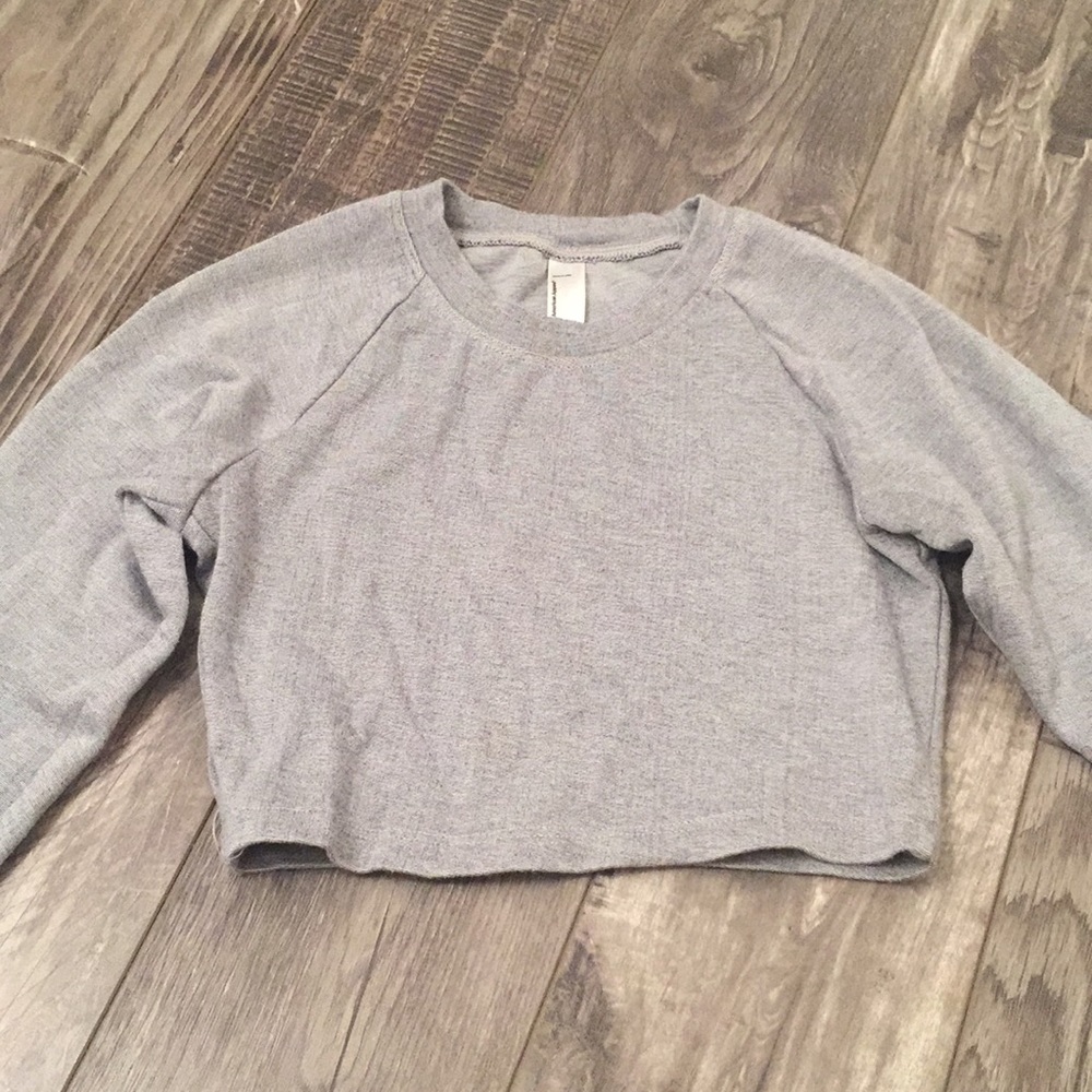 Grey American Apparel Crop Top